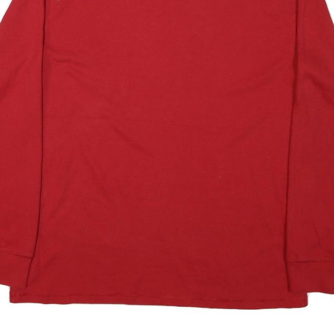 POLO RALPH LAUREN Mens Red Crew Neck Long Sleeve T-Shirt XL Cotton Blend Classic