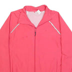 ADIDAS Womens Pink Track Jacket UK 18 Polyester Blend Plain Zip Casual