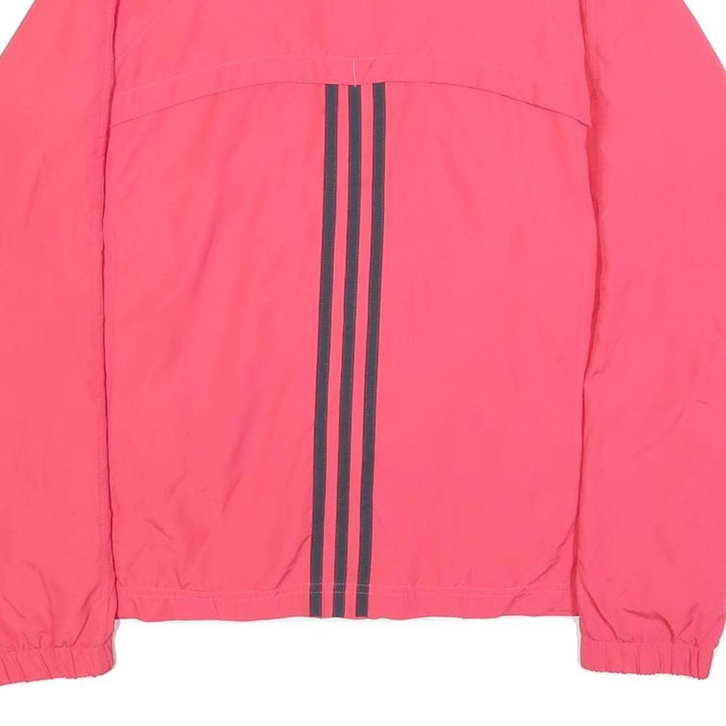 ADIDAS Womens Pink Track Jacket UK 18 Polyester Blend Plain Zip Casual