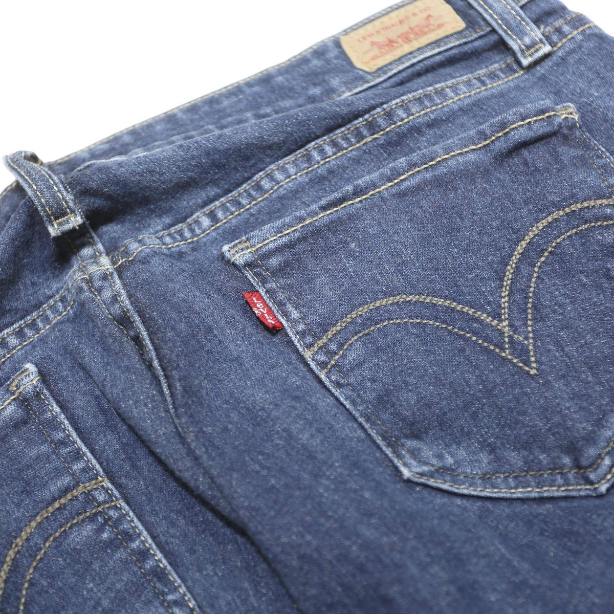LEVI'S 724 Womens Slim Blue Denim Medium W34 L29 Jeans Zip Closure Slim Fit