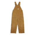 CARHARTT Boys Lined Brown Regular Cotton Dungarees 7Y W30 L19 Workwear Overalls