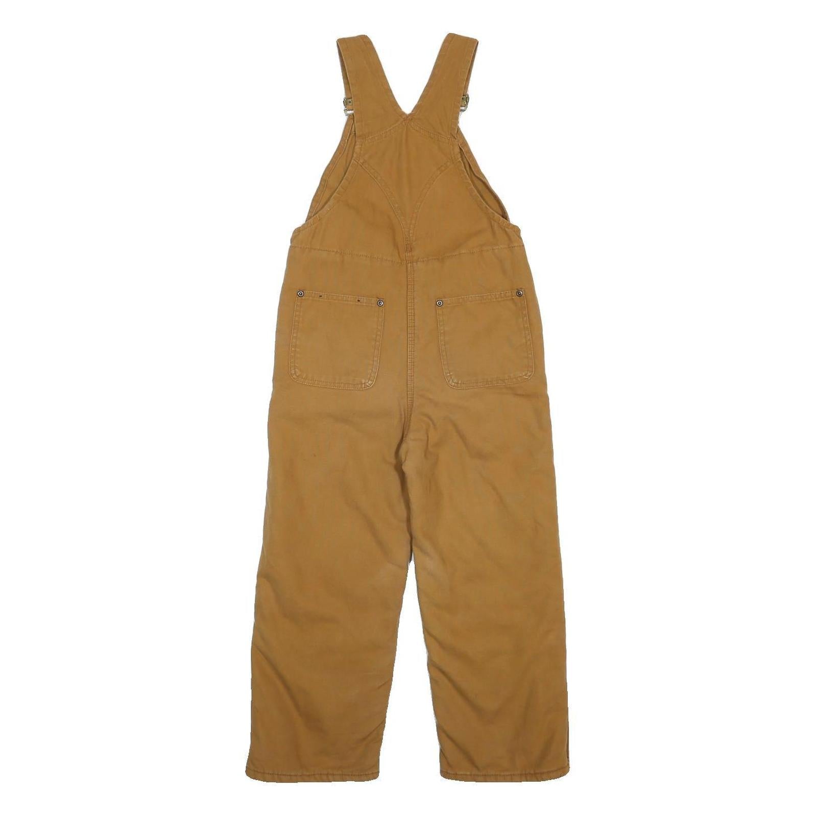 CARHARTT Boys Lined Brown Regular Cotton Dungarees 7Y W30 L19 Workwear Overalls