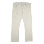 LEVI'S 513 Mens Slim Cream Jeans Cotton Blend Zip W38 L32 Classic Fit Casual