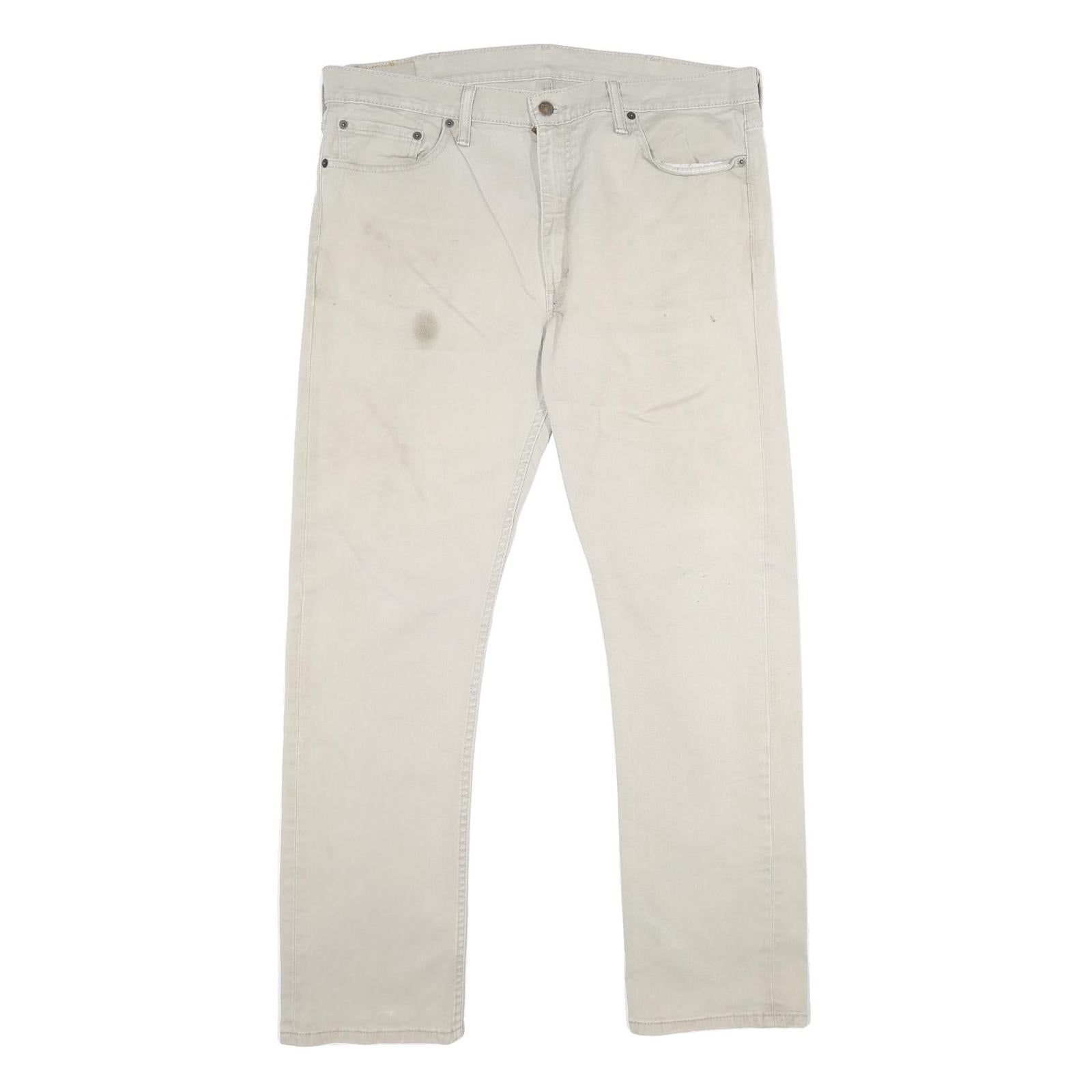 LEVI'S 513 Mens Slim Cream Jeans Cotton Blend Zip W38 L32 Classic Fit Casual