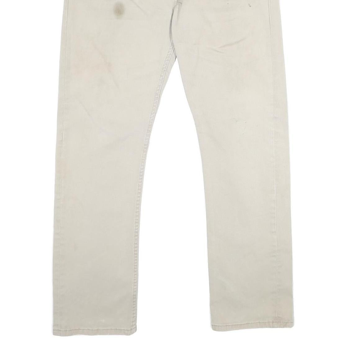 LEVI'S 513 Mens Slim Cream Jeans Cotton Blend Zip W38 L32 Classic Fit Casual