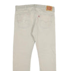 LEVI'S 513 Mens Slim Cream Jeans Cotton Blend Zip W38 L32 Classic Fit Casual