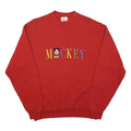 DISNEY & CO Womens Red Mickey Crew Neck S Cotton Blend Sweatshirt