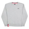 ALPHA INDUSTRIES Mens Grey Crew Neck M Cotton Blend Pullover Sweatshirt