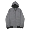 SMOG Mens Grey & Black Check Hooded Jacket M Polyester Zip Casual