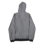 SMOG Mens Grey & Black Check Hooded Jacket M Polyester Zip Casual