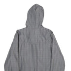SMOG Mens Grey & Black Check Hooded Jacket M Polyester Zip Casual