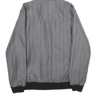 SMOG Mens Grey & Black Check Hooded Jacket M Polyester Zip Casual