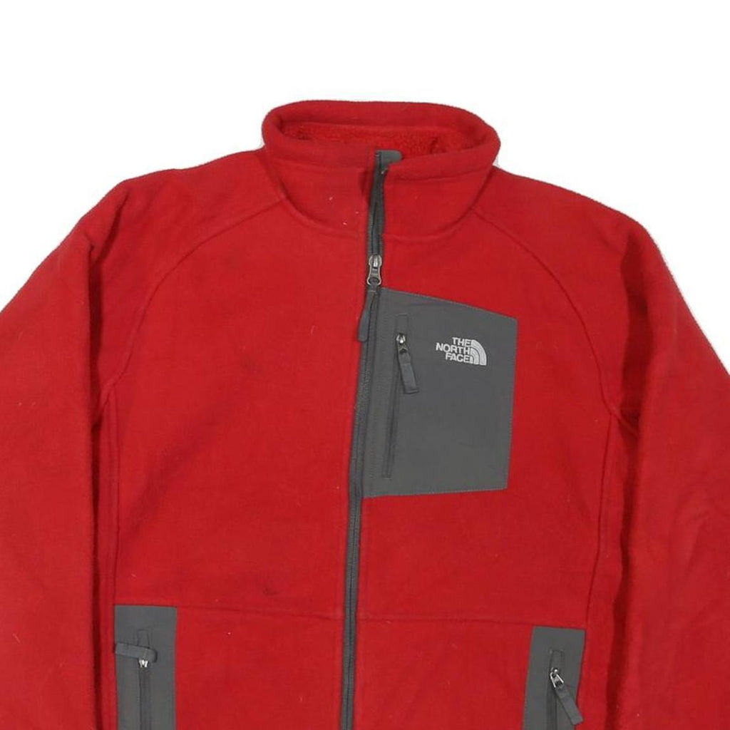 THE NORTH FACE Womens Red & Grey Zip Jacket XL Polyester Blend Fleece Outdoor