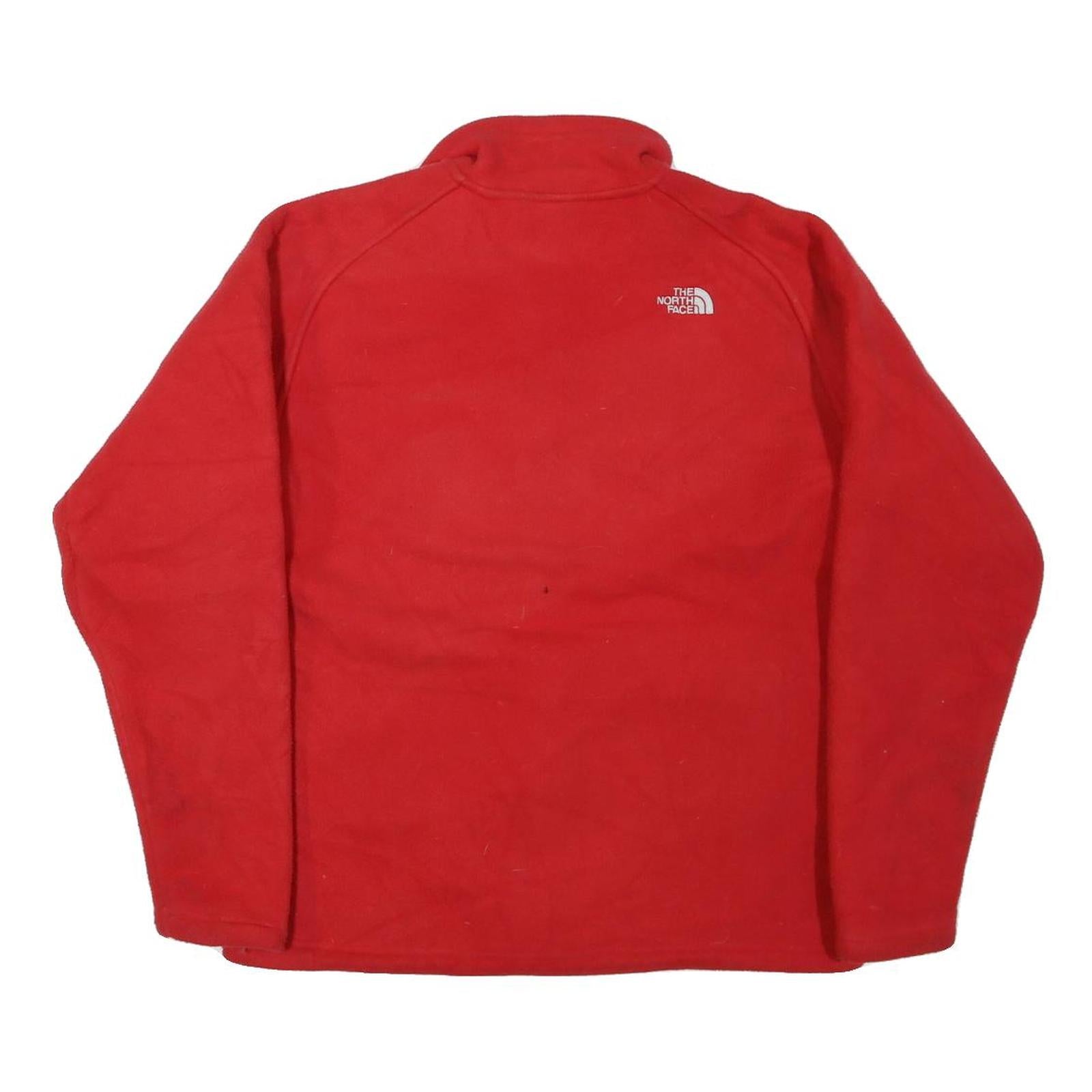 THE NORTH FACE Womens Red & Grey Zip Jacket XL Polyester Blend Fleece Outdoor