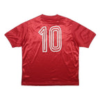 ADIDAS Chile 90s Mens Red & White Football Shirt L Short Sleeve V Neck Retro