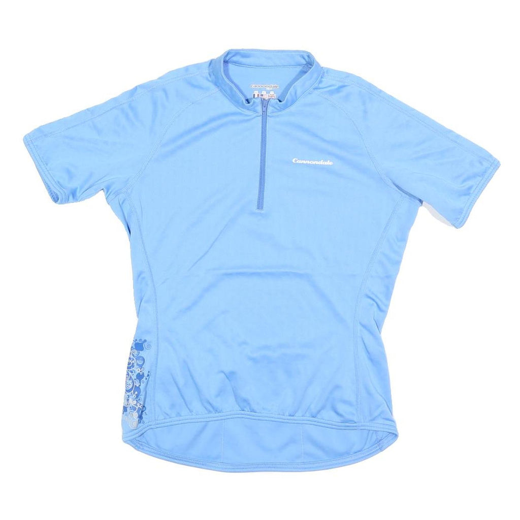 CANNONDALE Womens Blue Cycling Jersey UK 12 Short Sleeve 1/4 Zip Polyester