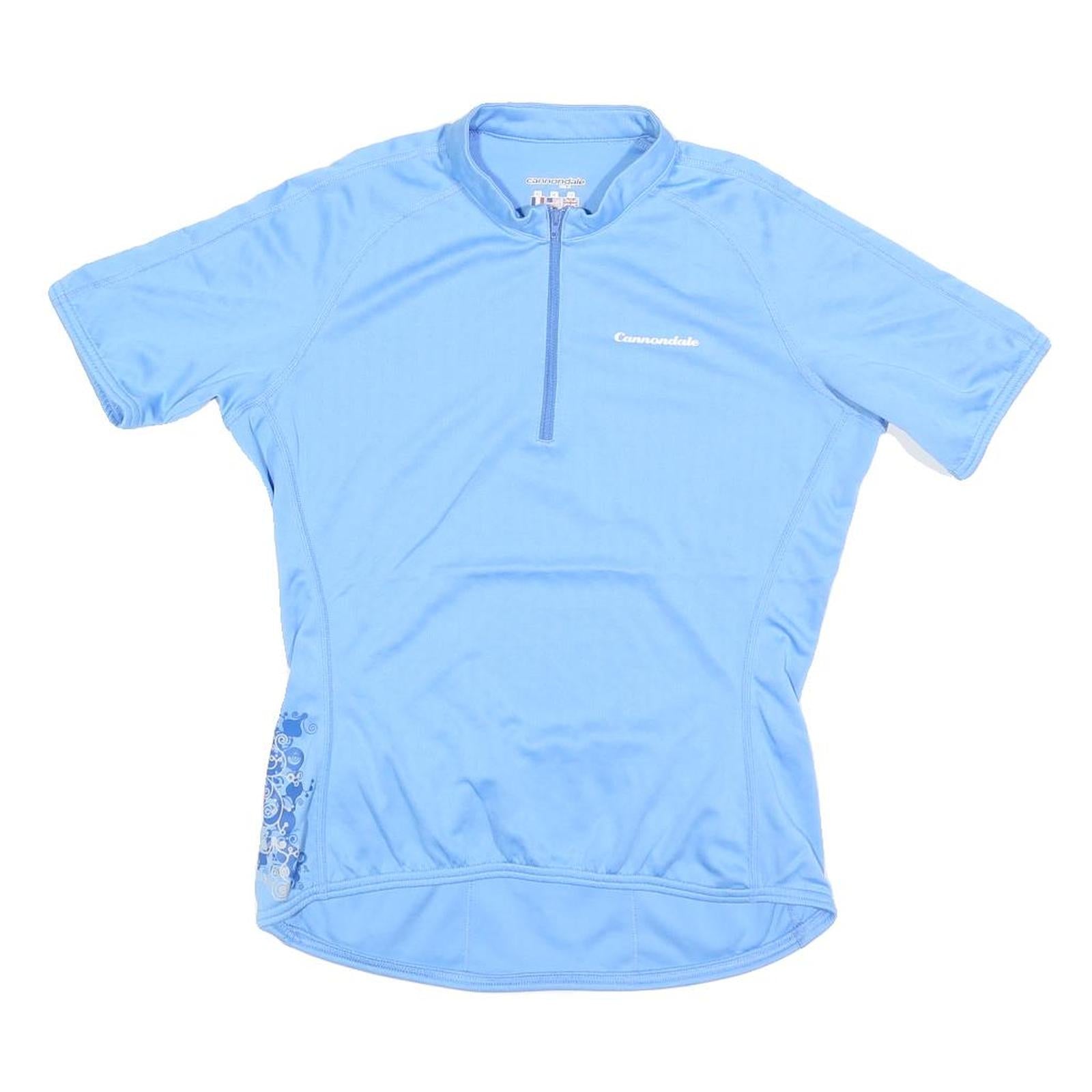 CANNONDALE Womens Blue Cycling Jersey UK 12 Short Sleeve 1/4 Zip Polyester
