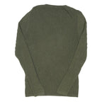 TOMMY HILFIGER Womens Green Cotton Blend Patterned Round Neck Basic Knit Jumper