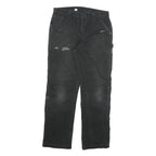 CARHARTT Mens Jeans Black Relaxed Straight Cotton Blend W36 L32 Workwear Zip