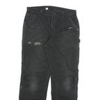 CARHARTT Mens Jeans Black Relaxed Straight Cotton Blend W36 L32 Workwear Zip