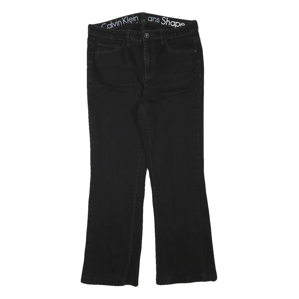 CALVIN KLEIN JEANS Womens Regular Black Denim Straight Fit Zip W30 L27