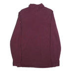 NAPAPIJRI Mens Maroon Long Sleeve Logo Embroidered Polo Shirt M Cotton Blend