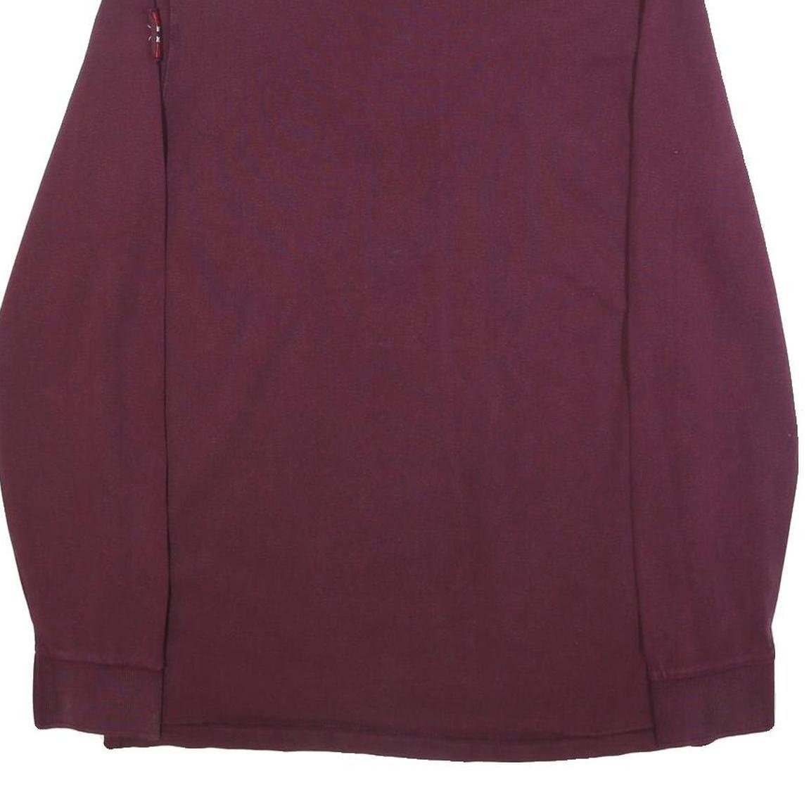 NAPAPIJRI Mens Maroon Long Sleeve Logo Embroidered Polo Shirt M Cotton Blend