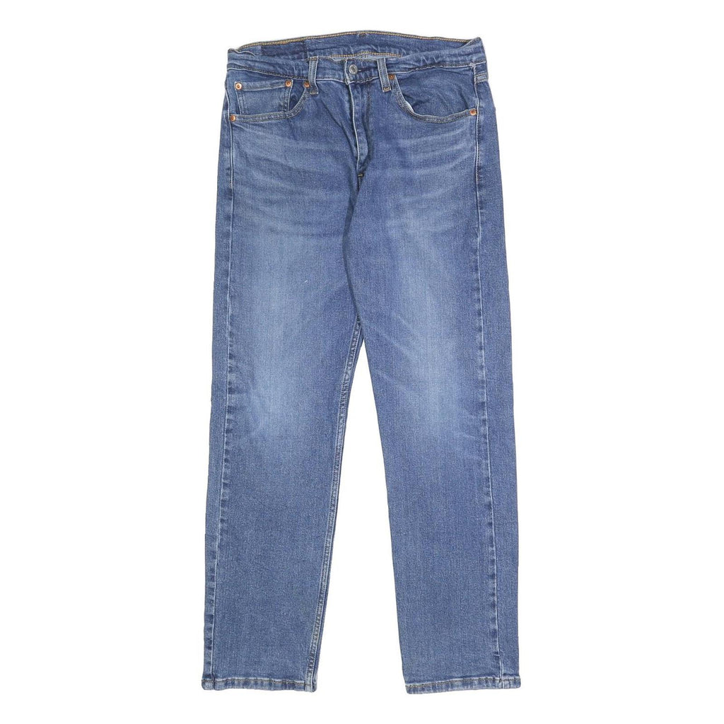 LEVI'S 505 Mens Jeans Blue Regular Straight Denim Medium W32 L30 Classic Fit Zip