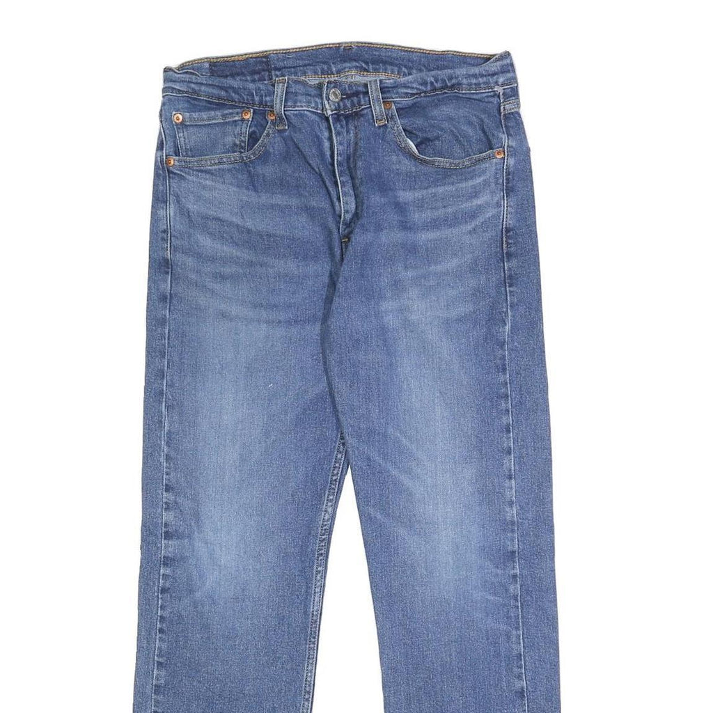 LEVI'S 505 Mens Jeans Blue Regular Straight Denim Medium W32 L30 Classic Fit Zip