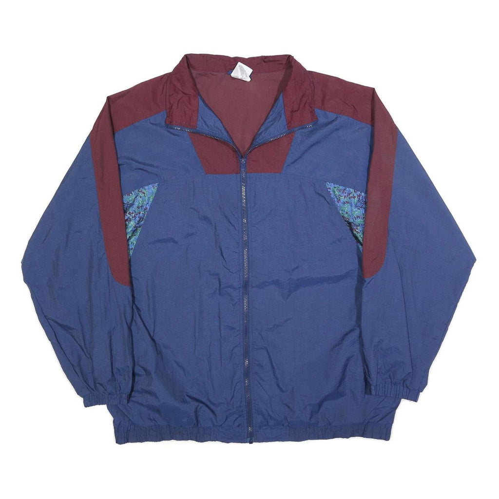 PRO SPIRIT Mens Blue & Maroon Zip Up Classic Jacket L Polyester Blend