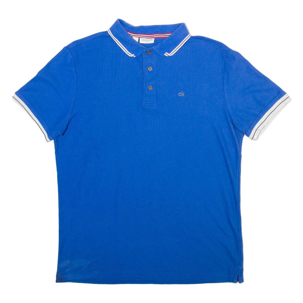 CALVIN KLEIN Mens Polo Shirt Blue M