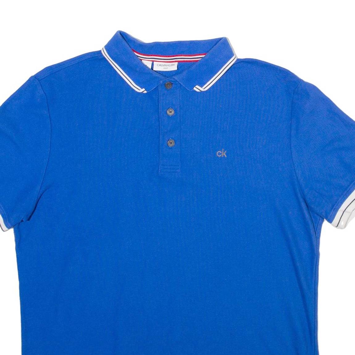 CALVIN KLEIN Mens Polo Shirt Blue M