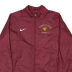 NIKE Mens Maroon Pasadena City College Football Track Jacket L Polyester Blend