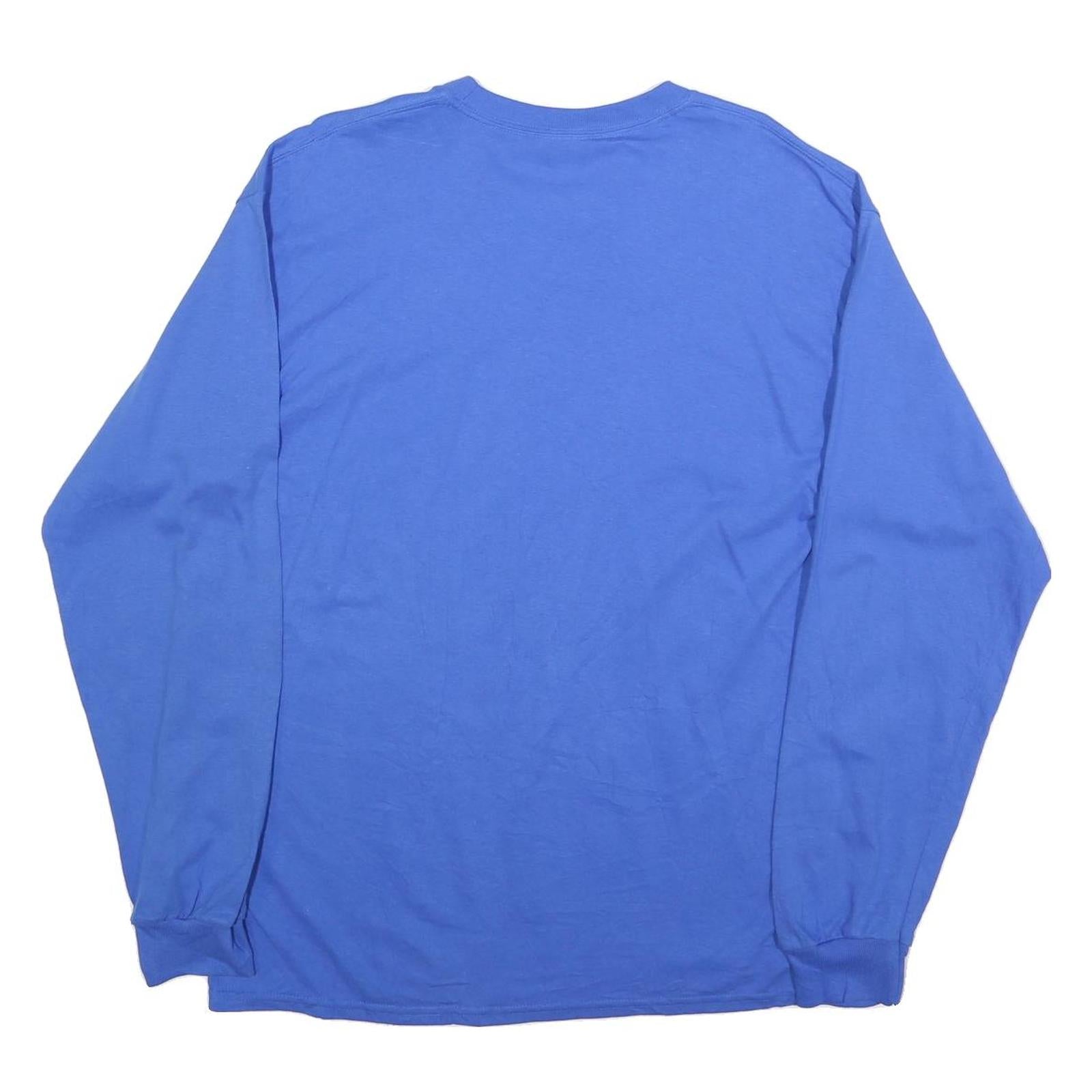 GILDAN Mens Blue Chicago Cubs Baseball Long Sleeve Crew Neck XL World Series