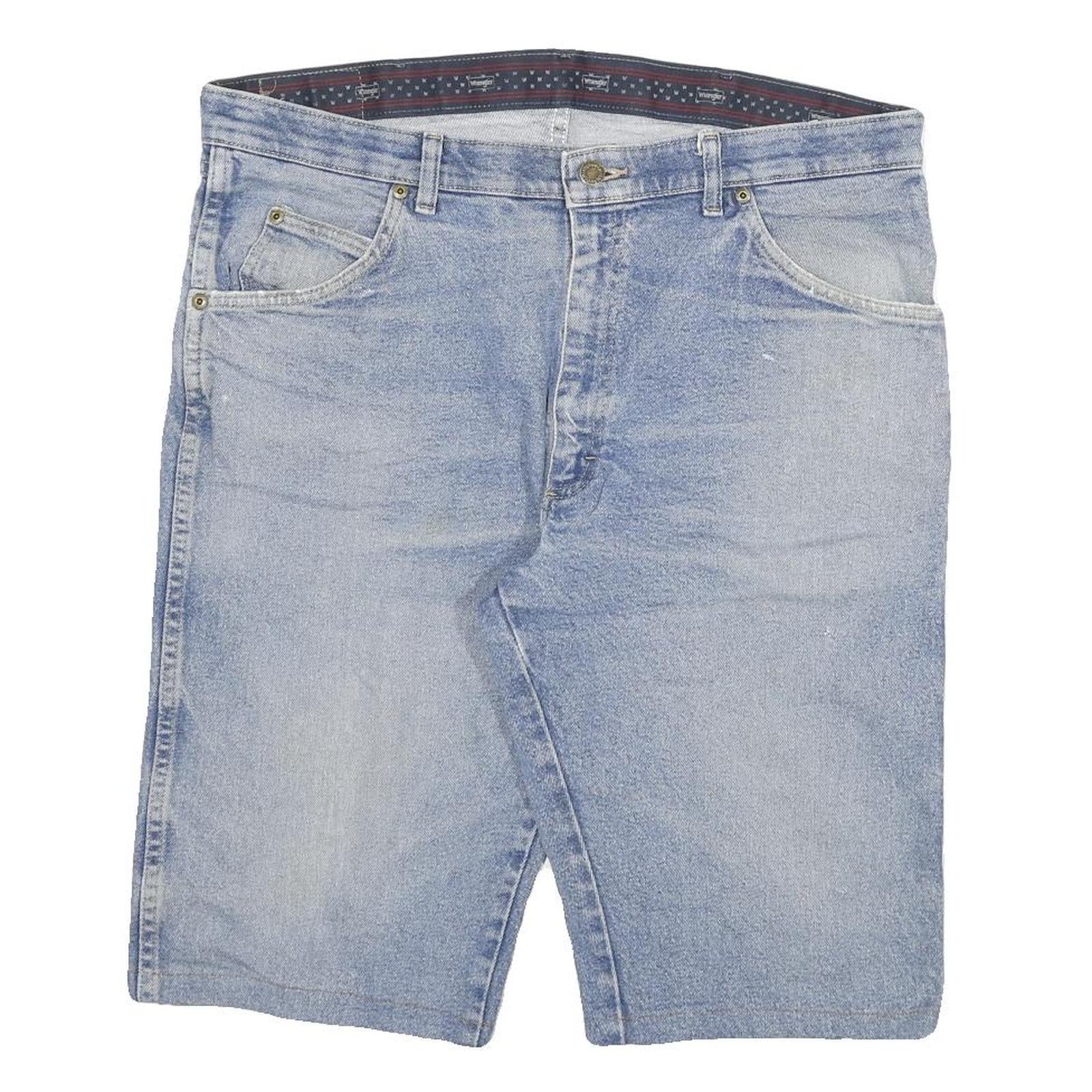 WRANGLER Mens Shorts Blue Casual Denim 2XL W36 Cotton Blend Relaxed Fit