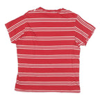 GUESS Mens Red & White Striped Graphic T-Shirt M Short Sleeve Crew Neck