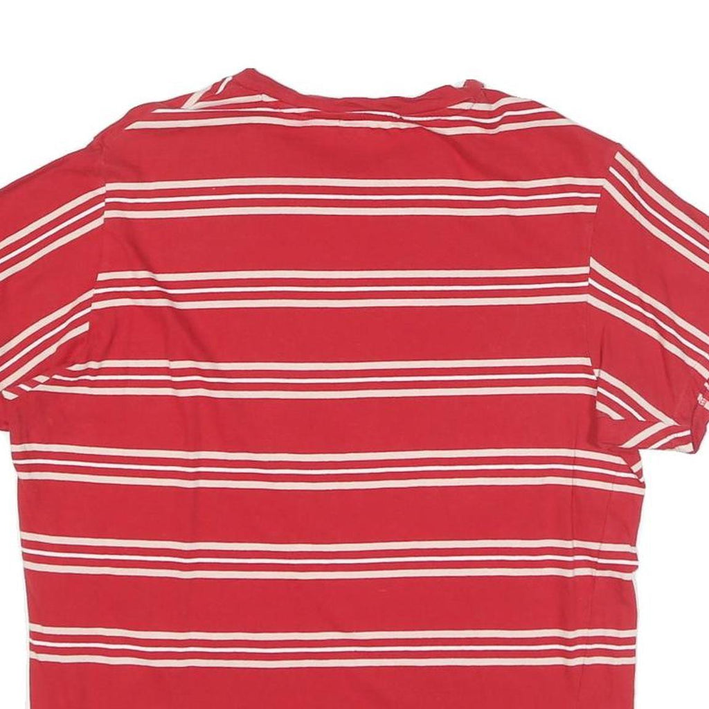 GUESS Mens Red & White Striped Graphic T-Shirt M Short Sleeve Crew Neck