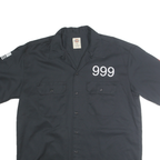 DICKIES Mens Black Ranger Road Printed Cotton Blend Short Sleeve Shirt L