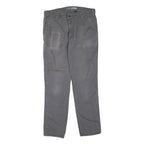 CARHARTT Mens Cotton Blend Grey Regular Straight Trousers W38 L34 Workwear Zip