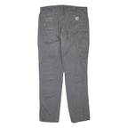 CARHARTT Mens Cotton Blend Grey Regular Straight Trousers W38 L34 Workwear Zip