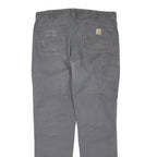 CARHARTT Mens Cotton Blend Grey Regular Straight Trousers W38 L34 Workwear Zip
