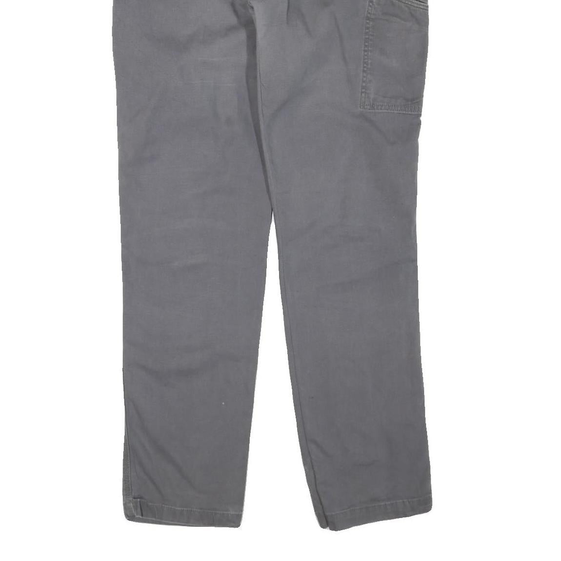 CARHARTT Mens Cotton Blend Grey Regular Straight Trousers W38 L34 Workwear Zip