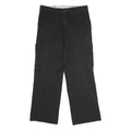 DICKIES Mens Polyester Blend Black Regular Cargo Trousers W34 L32 Workwear Zip