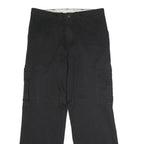 DICKIES Mens Polyester Blend Black Regular Cargo Trousers W34 L32 Workwear Zip