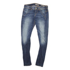 GUESS Womens Blue Slim Skinny Denim Medium W27 L27 Cotton Blend Zip Jeans