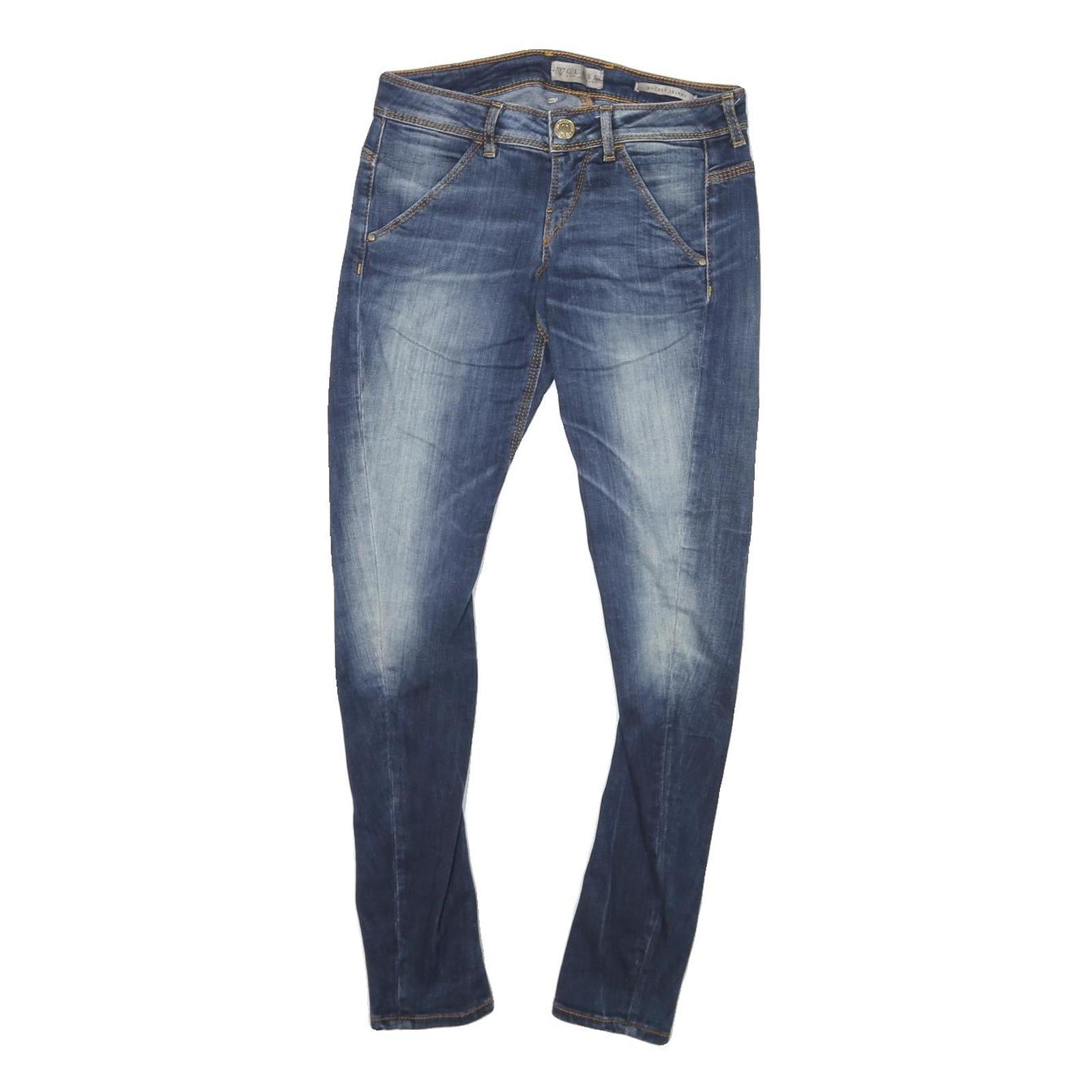 GUESS Womens Blue Slim Skinny Denim Medium W27 L27 Cotton Blend Zip Jeans