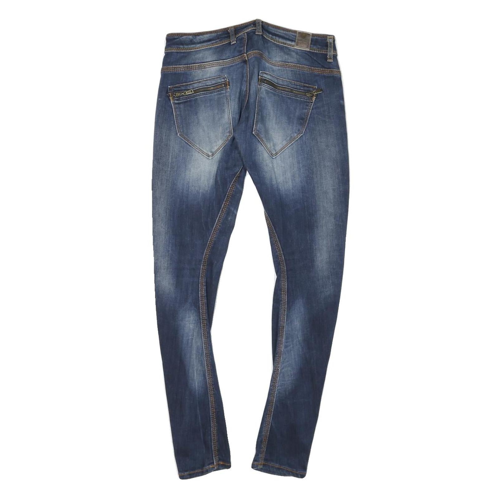 GUESS Womens Blue Slim Skinny Denim Medium W27 L27 Cotton Blend Zip Jeans