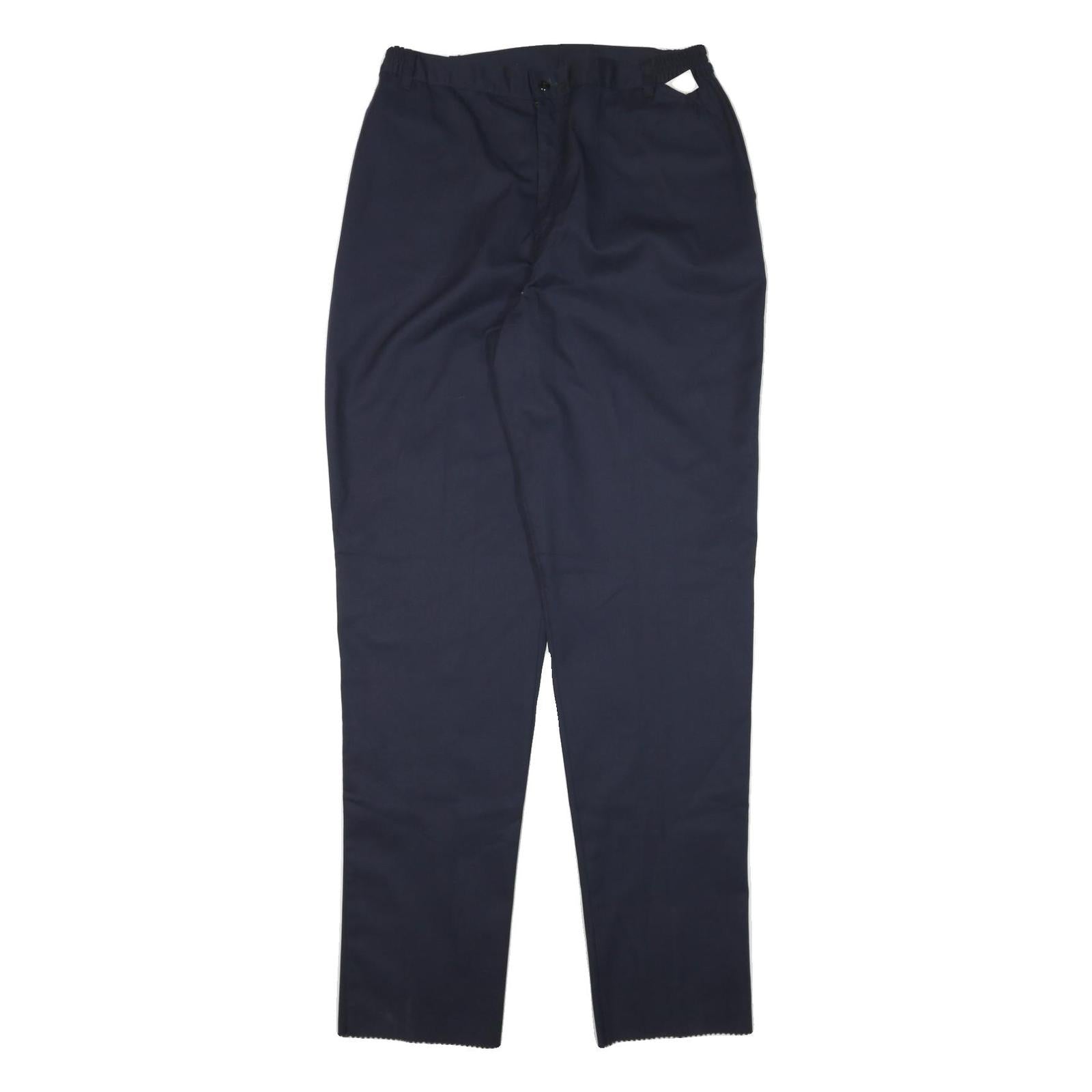 DICKIES Mens Cotton Blend Navy Relaxed Straight Trousers W32 L37 Workwear