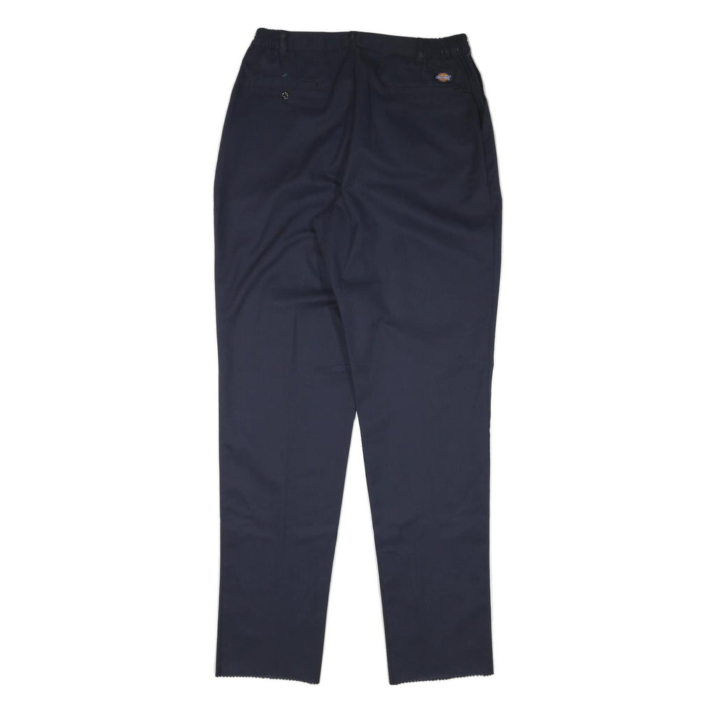 DICKIES Mens Cotton Blend Navy Relaxed Straight Trousers W32 L37 Workwear