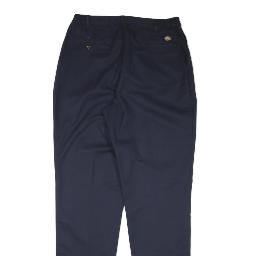 DICKIES Mens Cotton Blend Navy Relaxed Straight Trousers W32 L37 Workwear